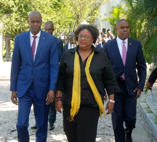 Visite de travail du Premier ministre de la Barbade, Mia Amor Motteley,  en Haïti