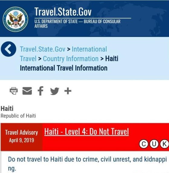 Le risque d’enlèvement, nouvel indicateur du département d'État américain décourageant les voyages en Haïti