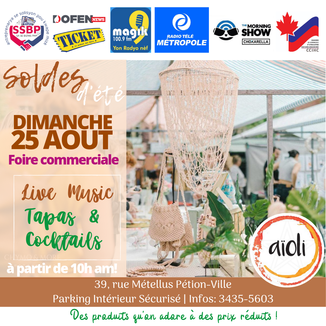 Bijou Lakay et Aioli Restaurant vous invitent à « Soldes d’été »