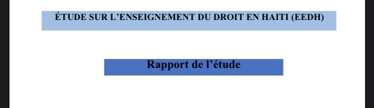 Une étude permet de découvrir la forêt des études de droit en Haïti 