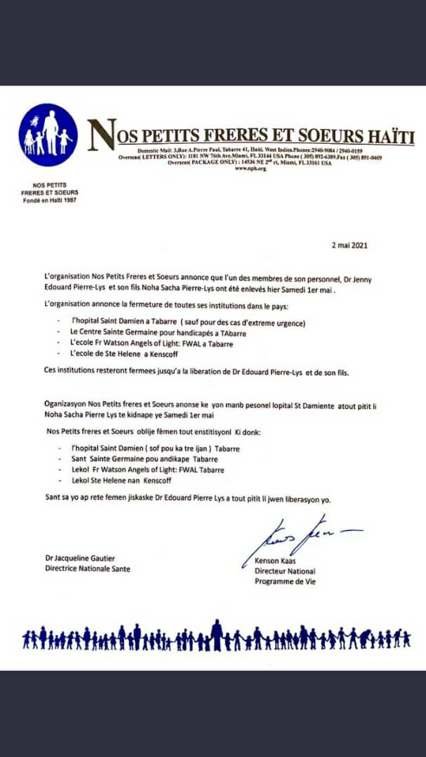 Le Dr Jenny Édouard Pierre-Lys et son fils kidnappés chez eux