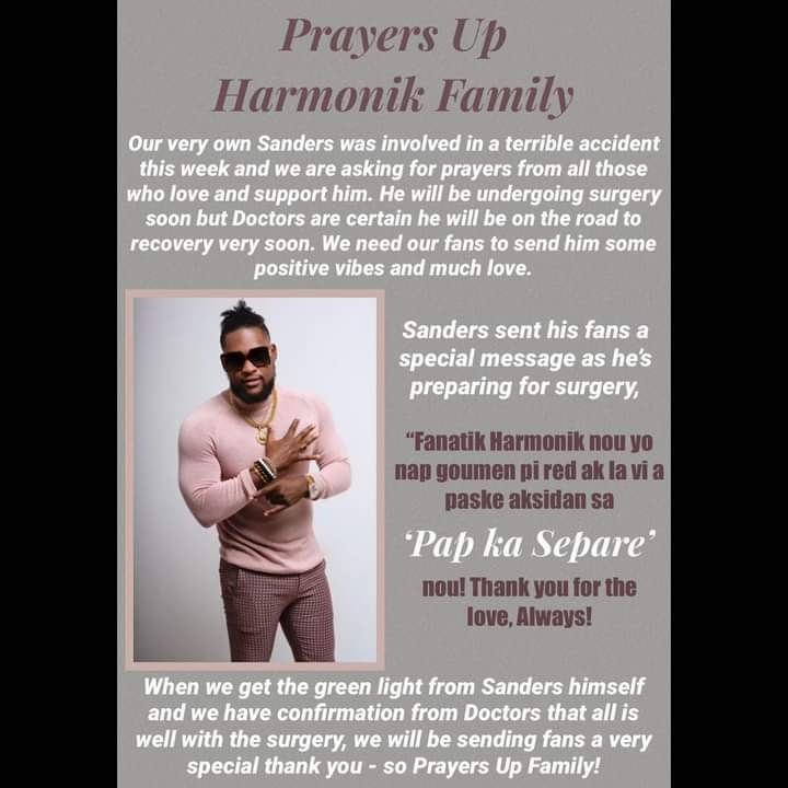 Sanders victime d'un accident