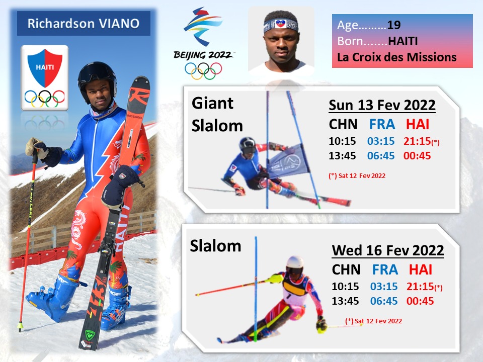 Richardson Viano, content et serein, est prêt à représenter Haïti aux JO d’hiver    