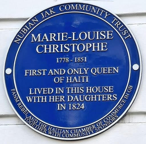 A Londres, une plaque honore la première et unique reine d’Haïti, Marie-Louise Christophe