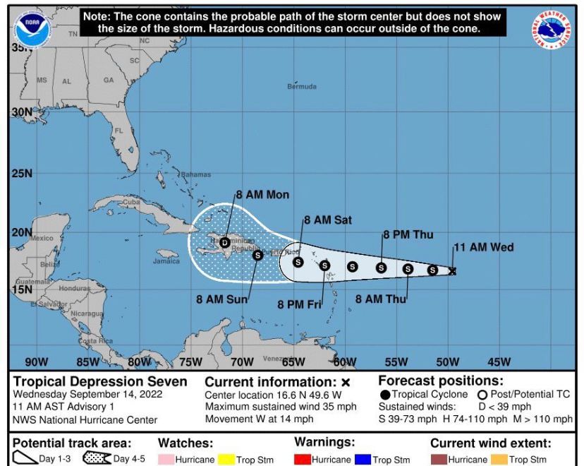 La tempête tropicale Fiona s’approche, Haïti en vigilance jaune