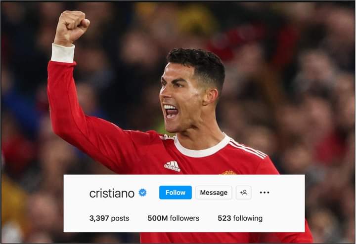 Cristiano Ronaldo, première personnalité à atteindre 500 millions d'abonnés sur Instagram