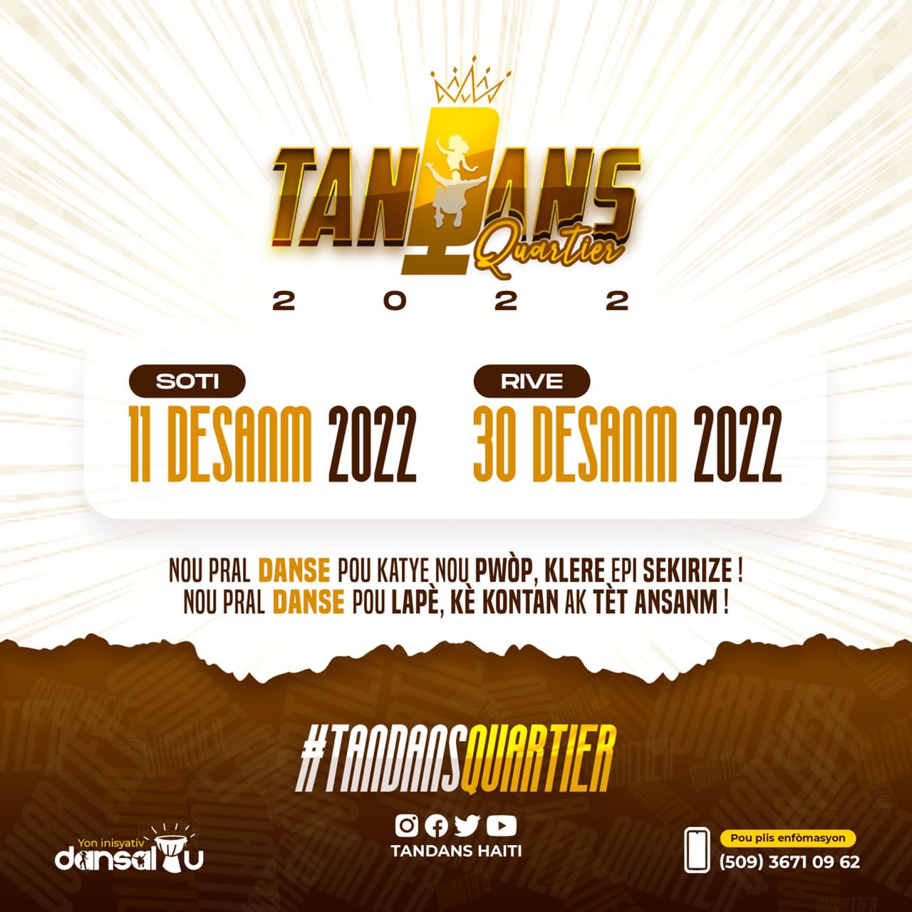 Tandans quartier, les inscriptions lancées pour ce nouveau concours de danse de quartiers