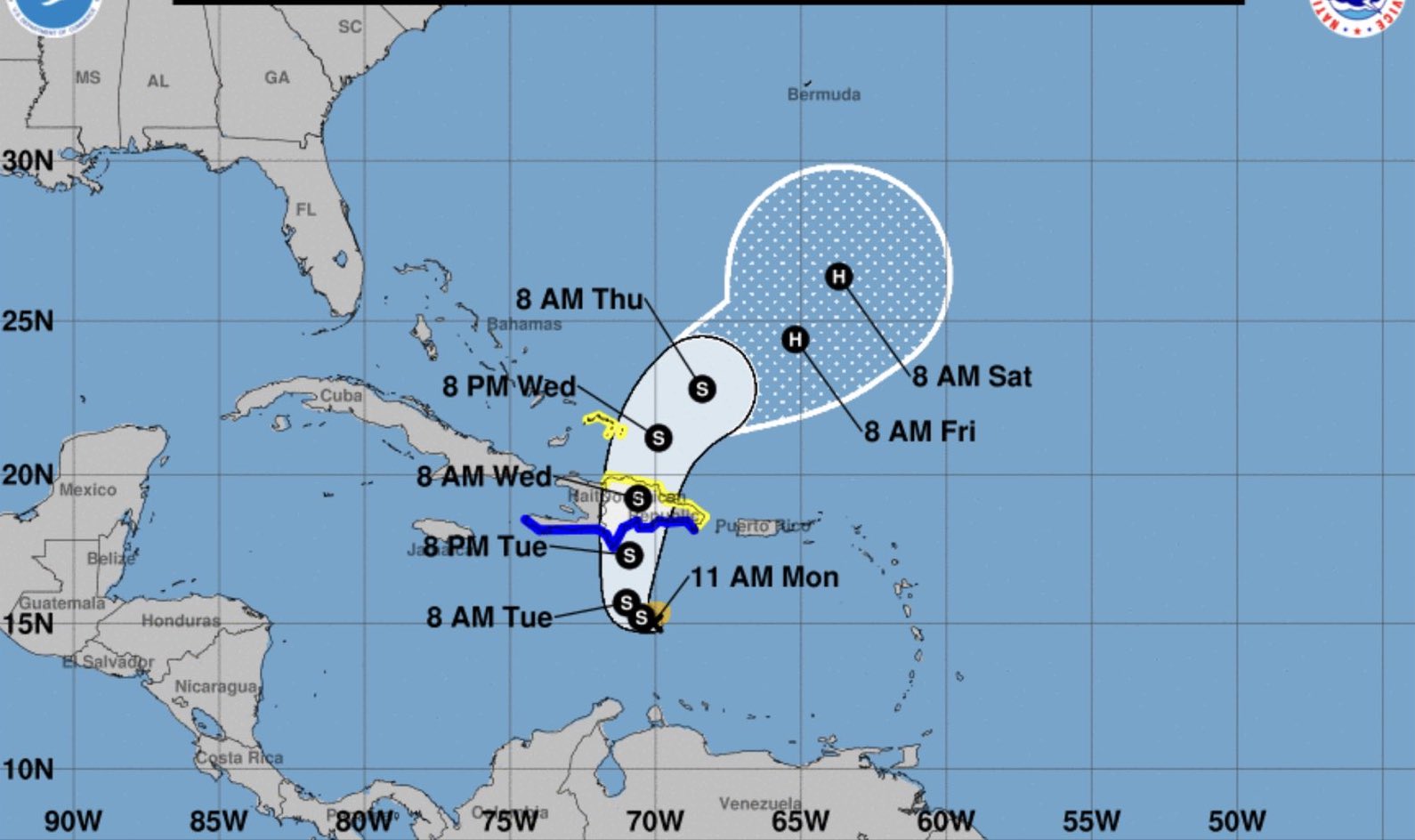 Haïti sous la menace de la tempête tropicale Franklin