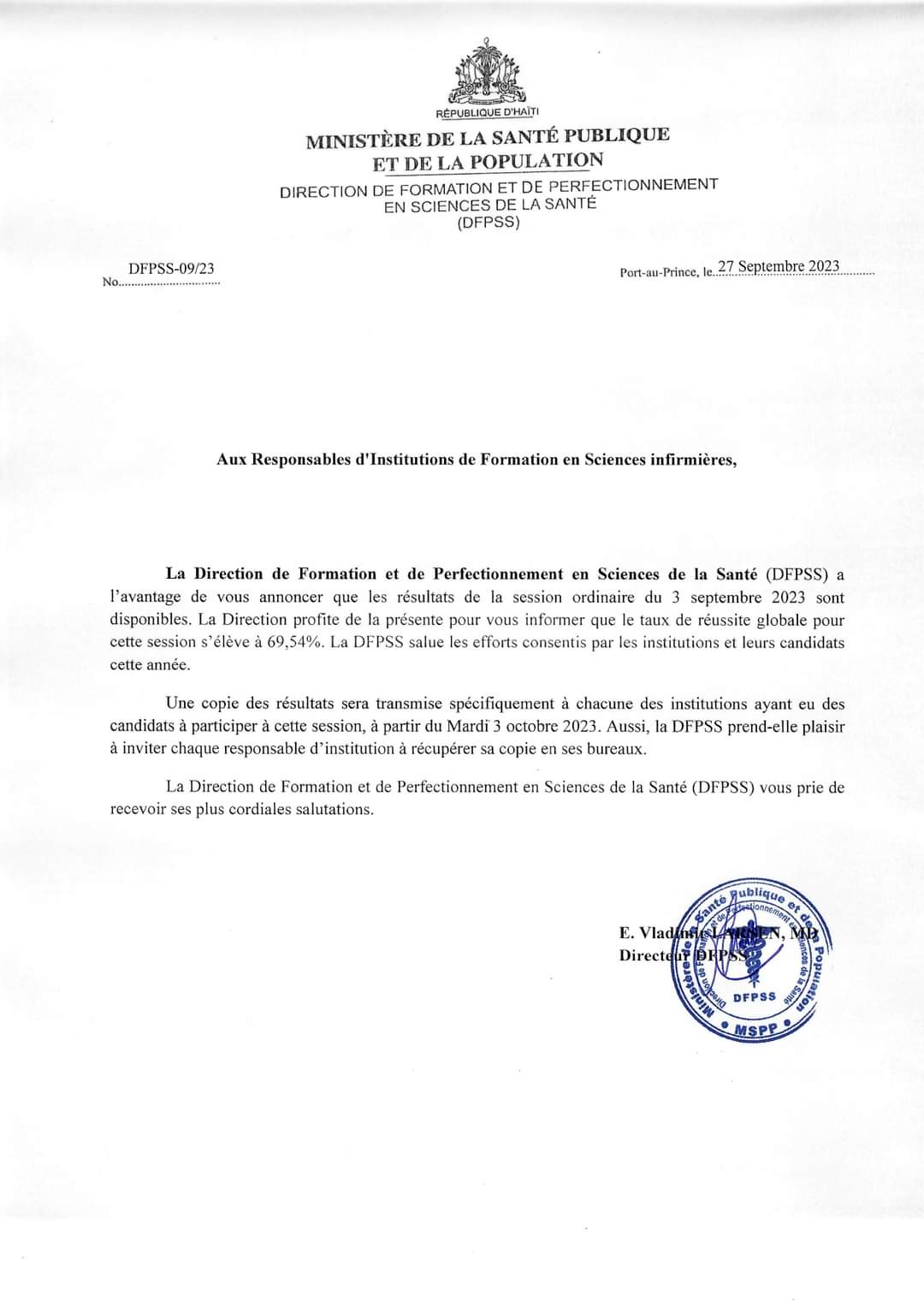 Grande réussite aux examens d'État en sciences infirmières