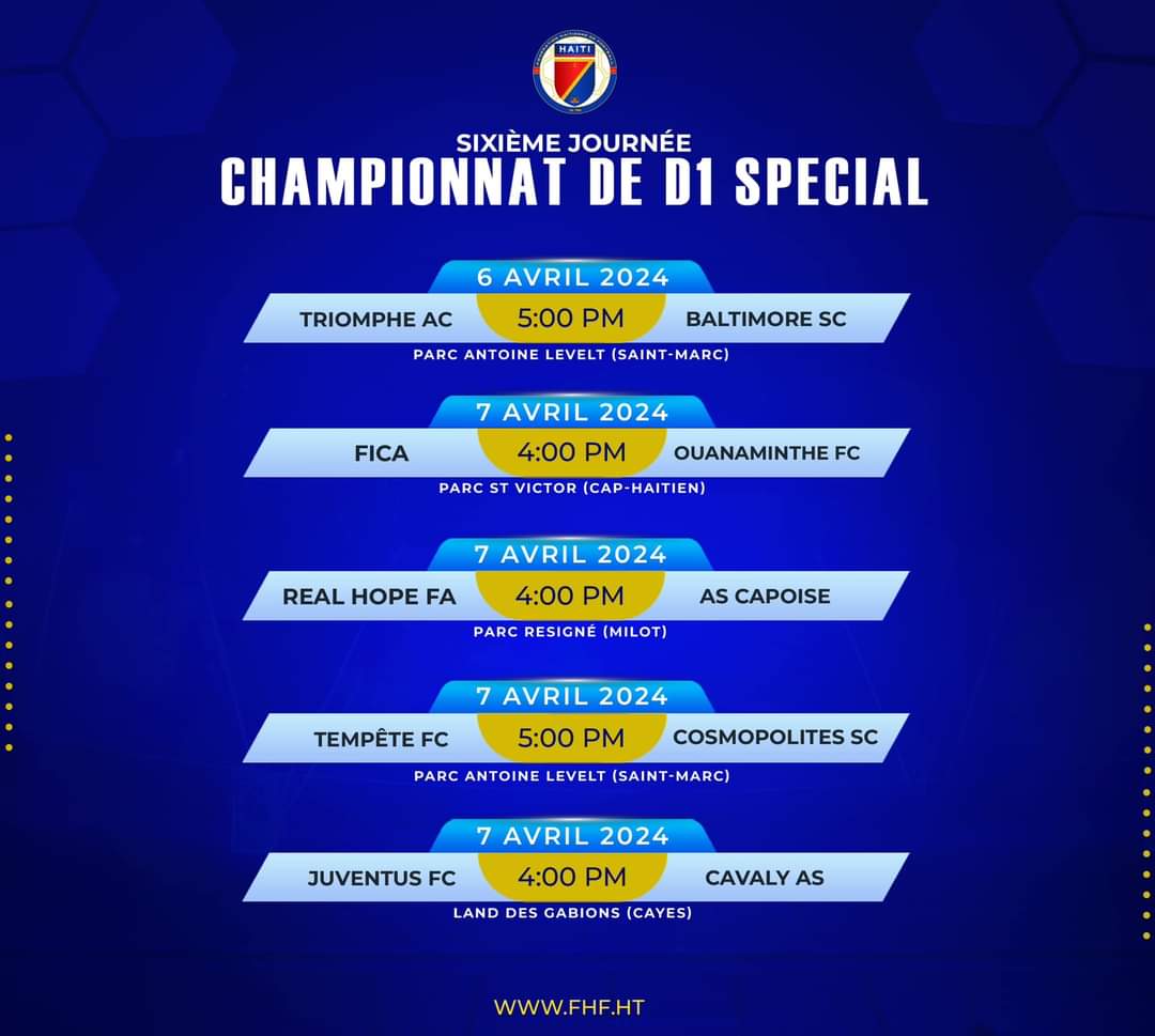 Football-Championnat national spécial: Début de la phase retour avec une sixième journée décisive