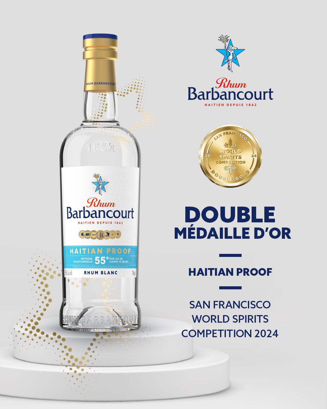 Double médaille d'or pour le « rhum blanc » de Rhum Barbancourt