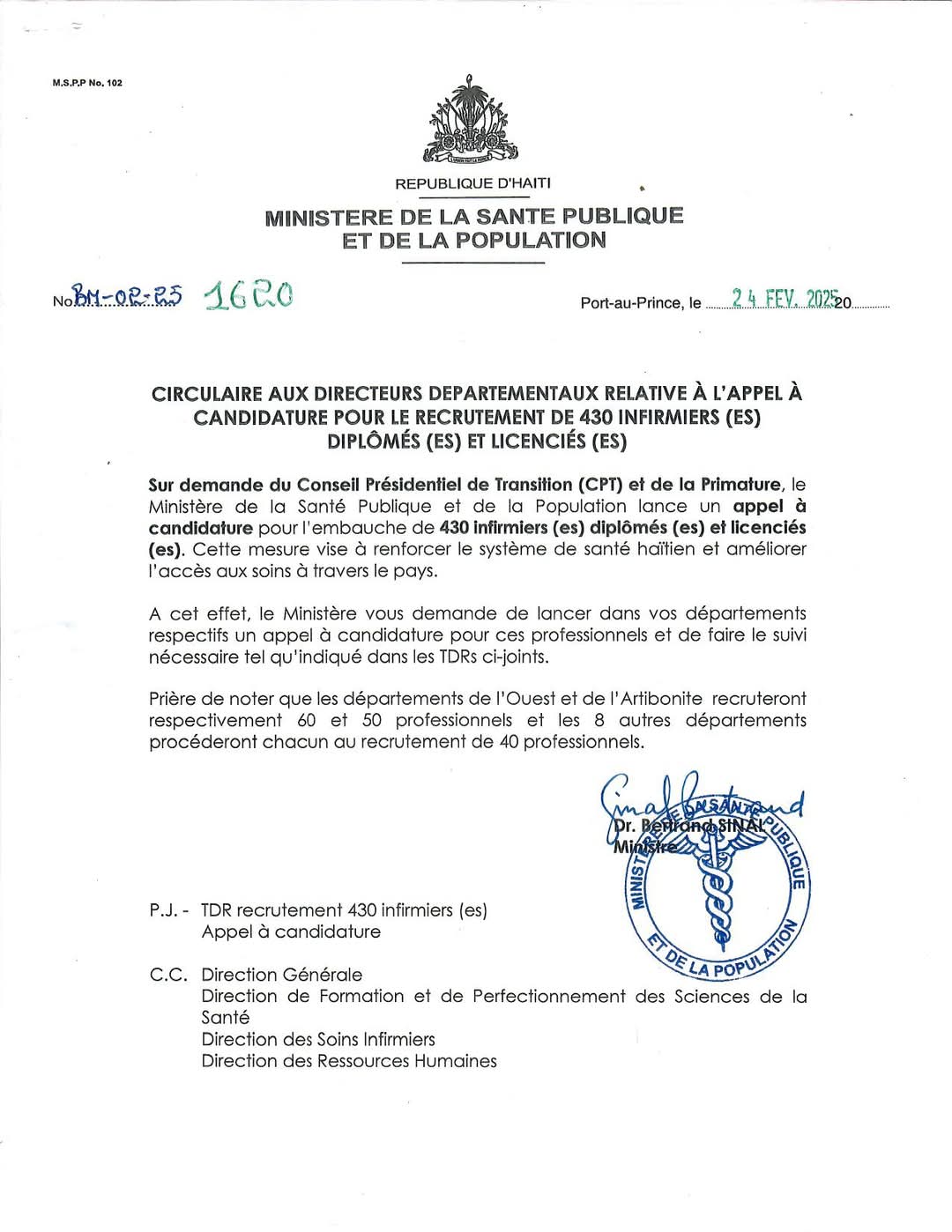 Le MSPP compte recruter 430 infirmières pour renforcer le système de santé