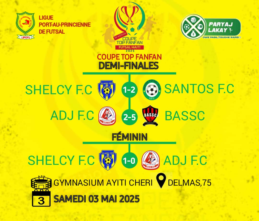Super coupe Top Fanfan : Santos FCF et BASSC filent en finale, Shelcy s’impose chez les dames