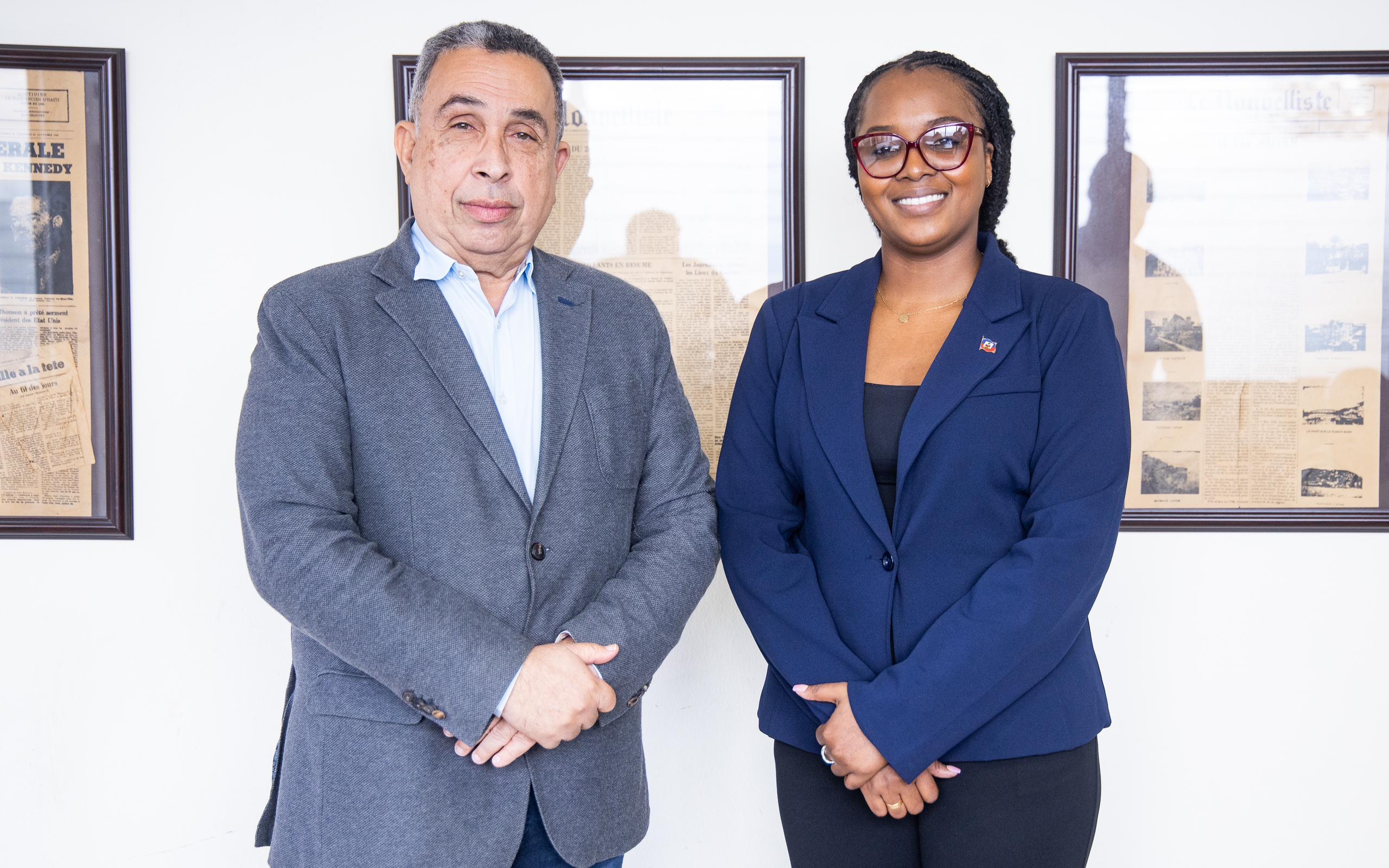 Visite de courtoisie de la directrice générale du FNE, Sterline Civil, au Nouvelliste
