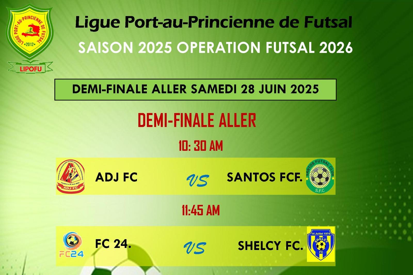 Opération Futsal 2026 : matchs nuls spectaculaires en demi-finales aller