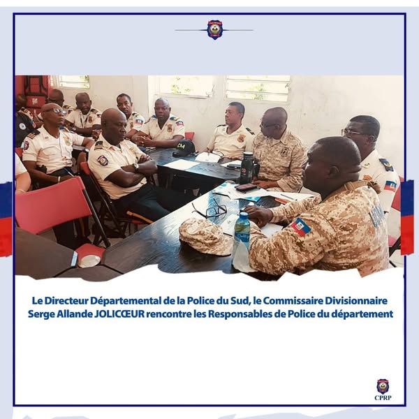 Le directeur départemental du Sud rencontre des responsables de police et le bâtonnier des Cayes