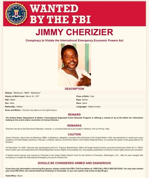 Les États-Unis inculpent « Barbecue » et offrent 5 millions de dollars pour sa capture