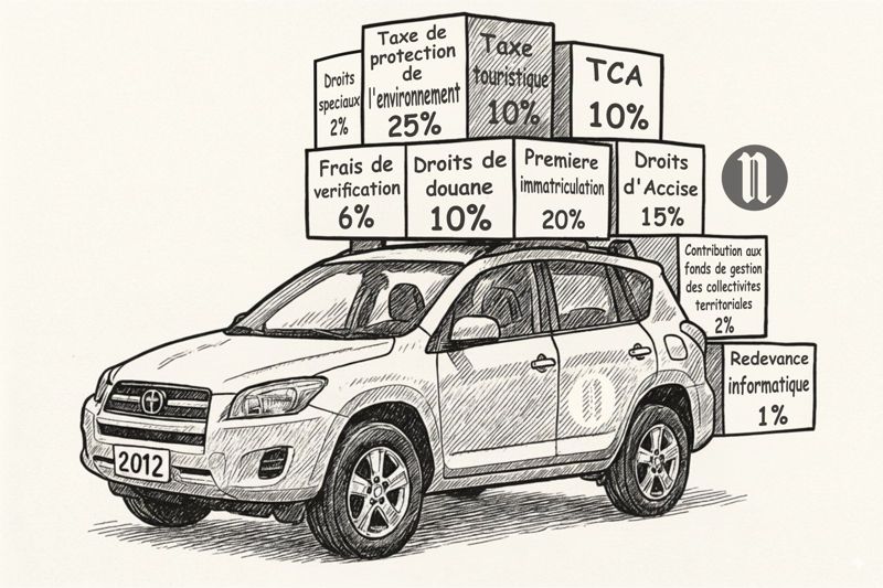 Les taxes à payer pour dédouaner une voiture de plus de sept ans