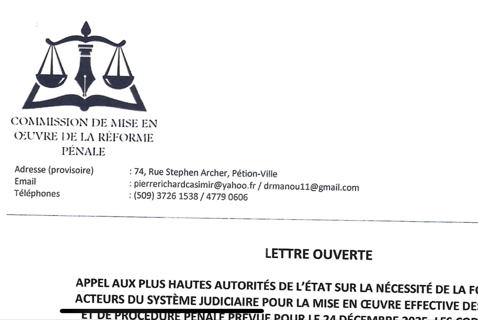 Urgent Call to Educate Stakeholders on New Penal and Criminal Procedure Codes Before They Take Effect