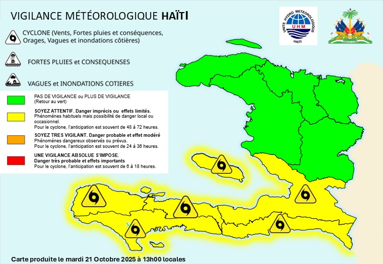 La tempête tropicale Melissa menace Haïti, cinq départements placés sous alerte jaune
