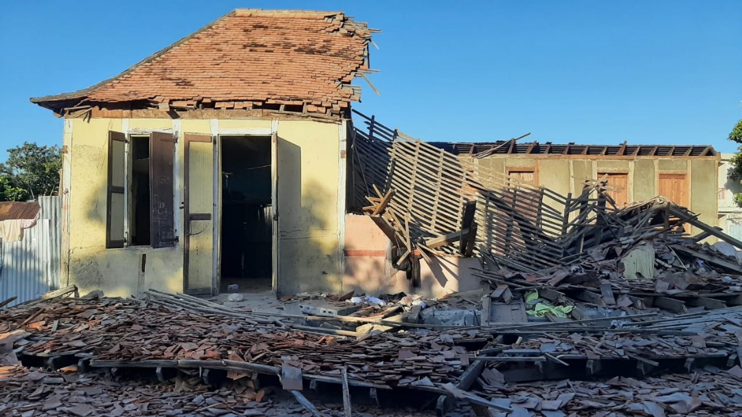 Une partie de la maison de Charlotin Marcadieu effondrée