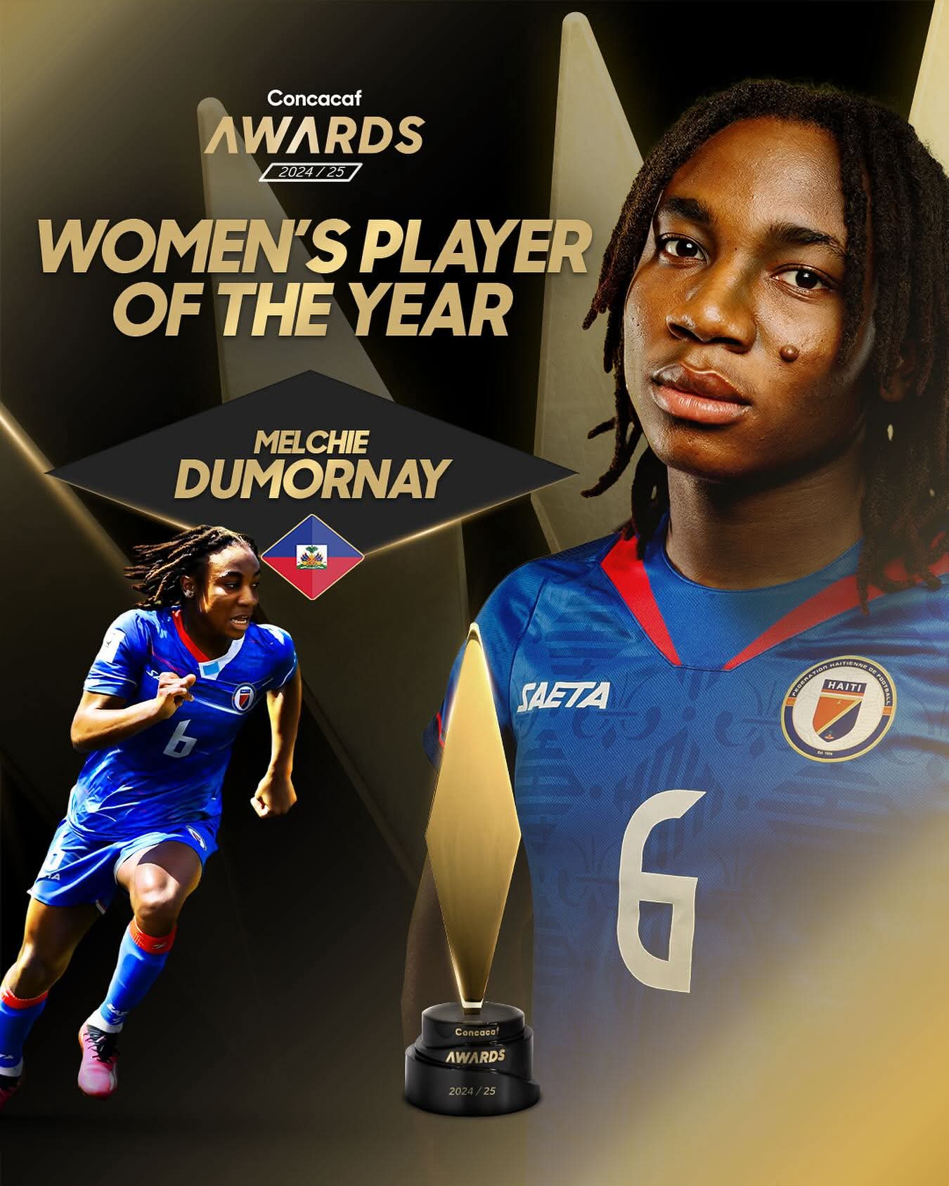 Melchie Dumornay meilleure joueuse de la Concacaf et nommée au prix The Best FIFA 2025