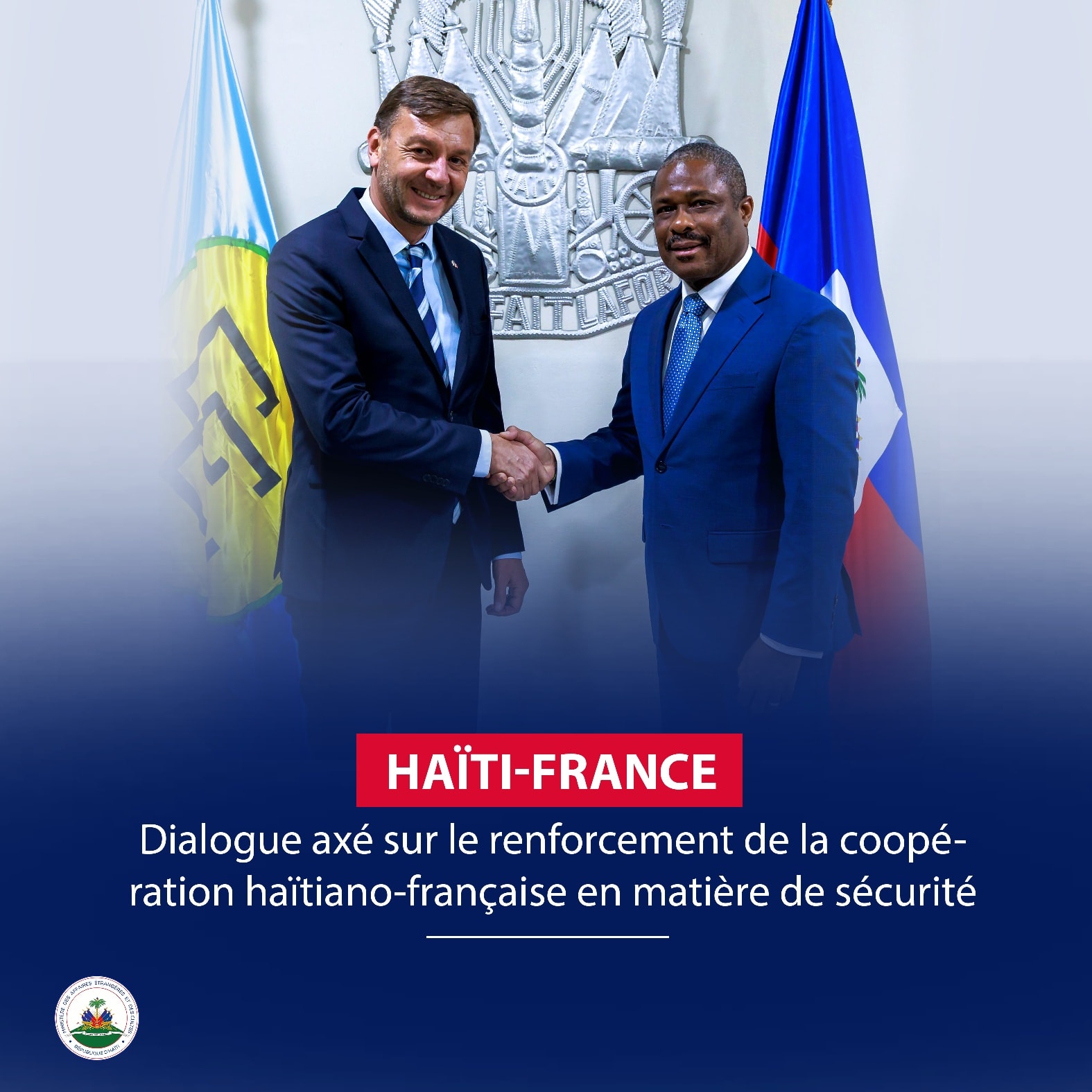 Rencontre entre le chancelier haïtien et l’ambassadeur français autour de la sécurité
