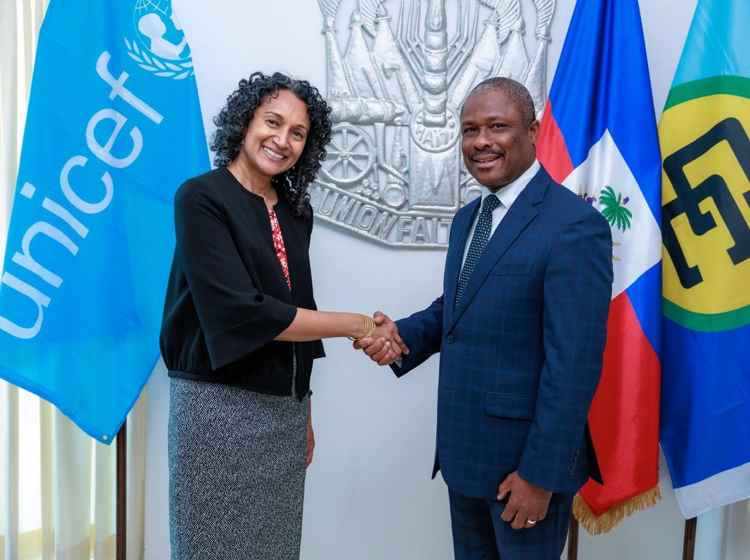 Coopération Haïti–UNICEF : échanges entre Jean-Victor Harvel Jean-Baptiste et Geeta Narayan