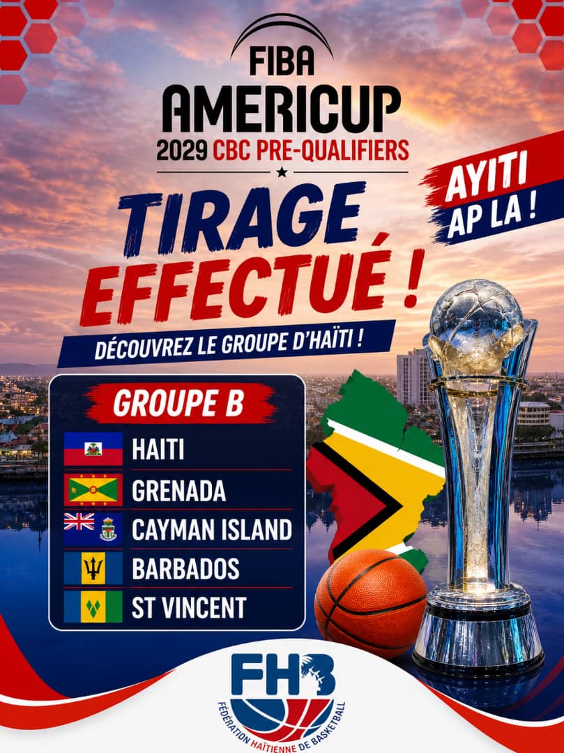 Pré-qualifications de l’AmeriCup 2029 : Haïti connaît l'identité de ses adversaires