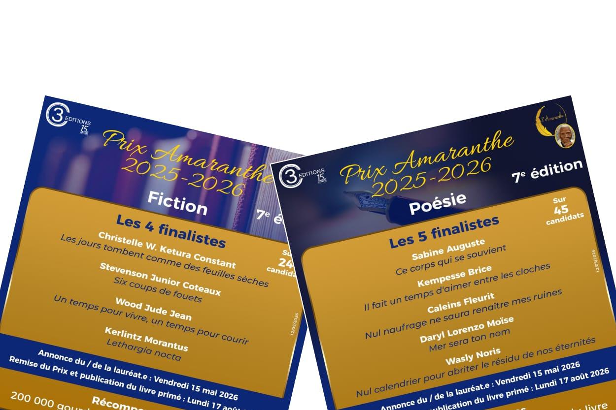 Prix Amaranthe 2025-2026: les noms des finalistes dévoilés