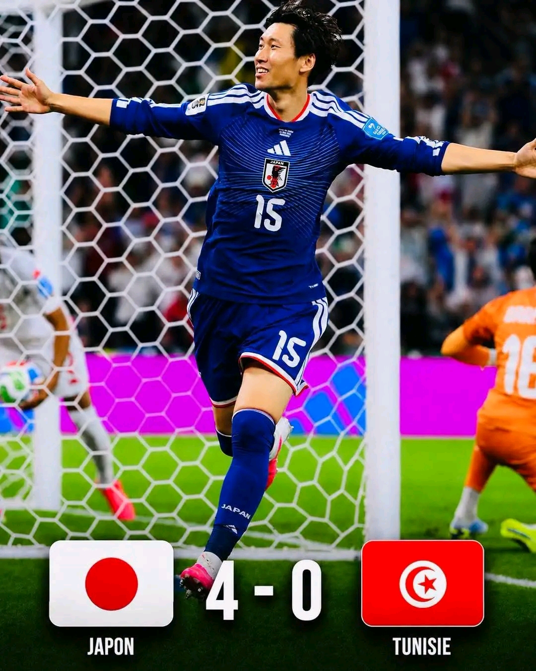 Le 1 000ᵉ match de l'histoire du Mondial : Le Japon surclasse la Tunisie