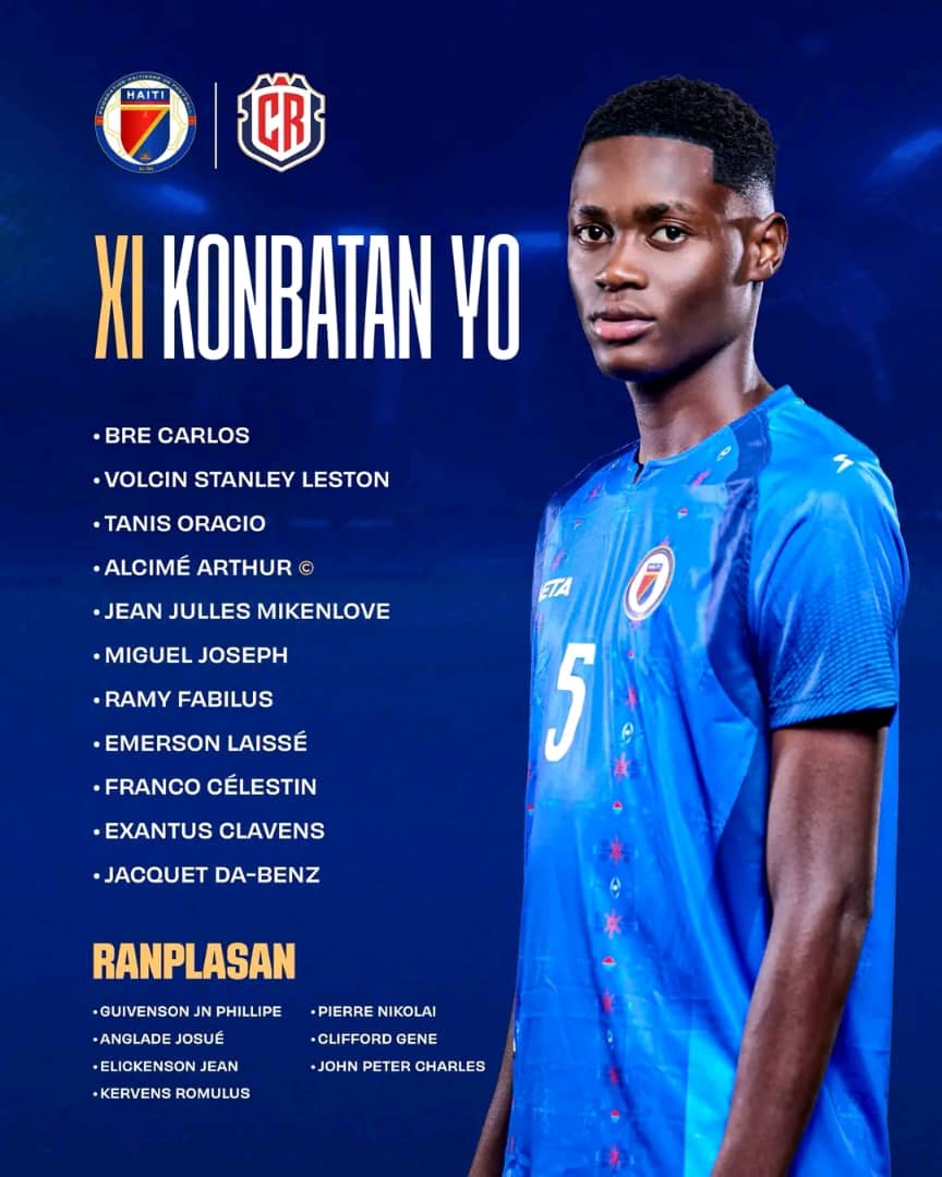 XI de départ d'Haïti U20 face au Costa Rica 