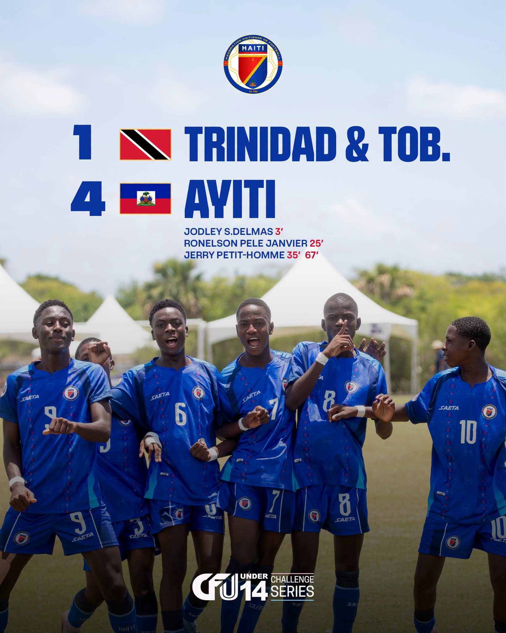 CFU U14 : Haïti s'impose face à Trinidad et se qualifie pour les demi-finales
