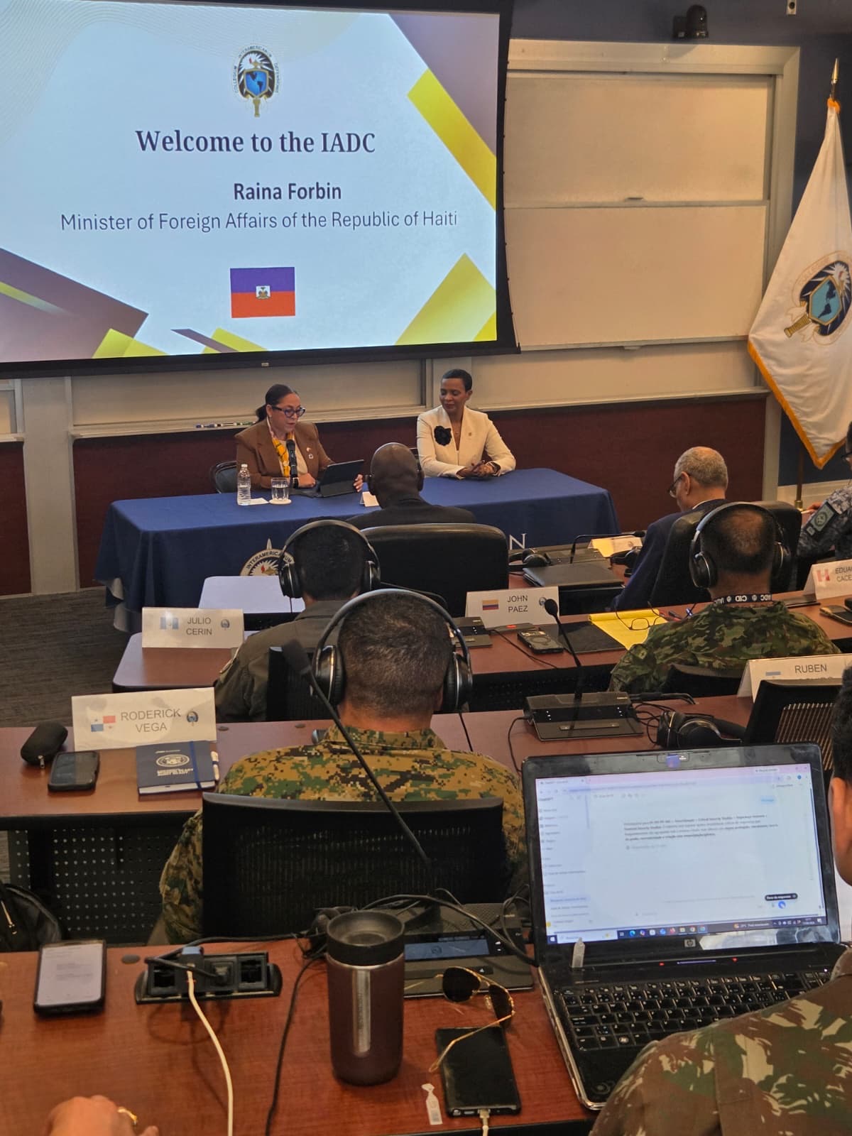 Raina Forbin plaide pour un renforcement du partenariat entre Haïti et le Collège interaméricain de défense