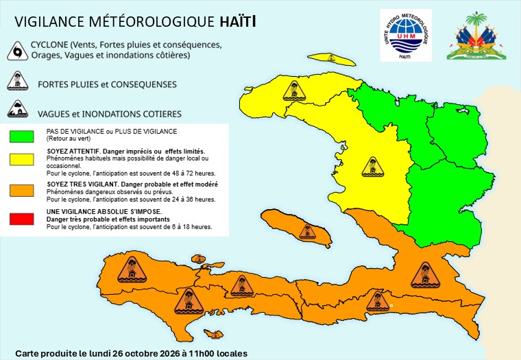 Intempéries : vigilance orange sur cinq départements d’Haïti